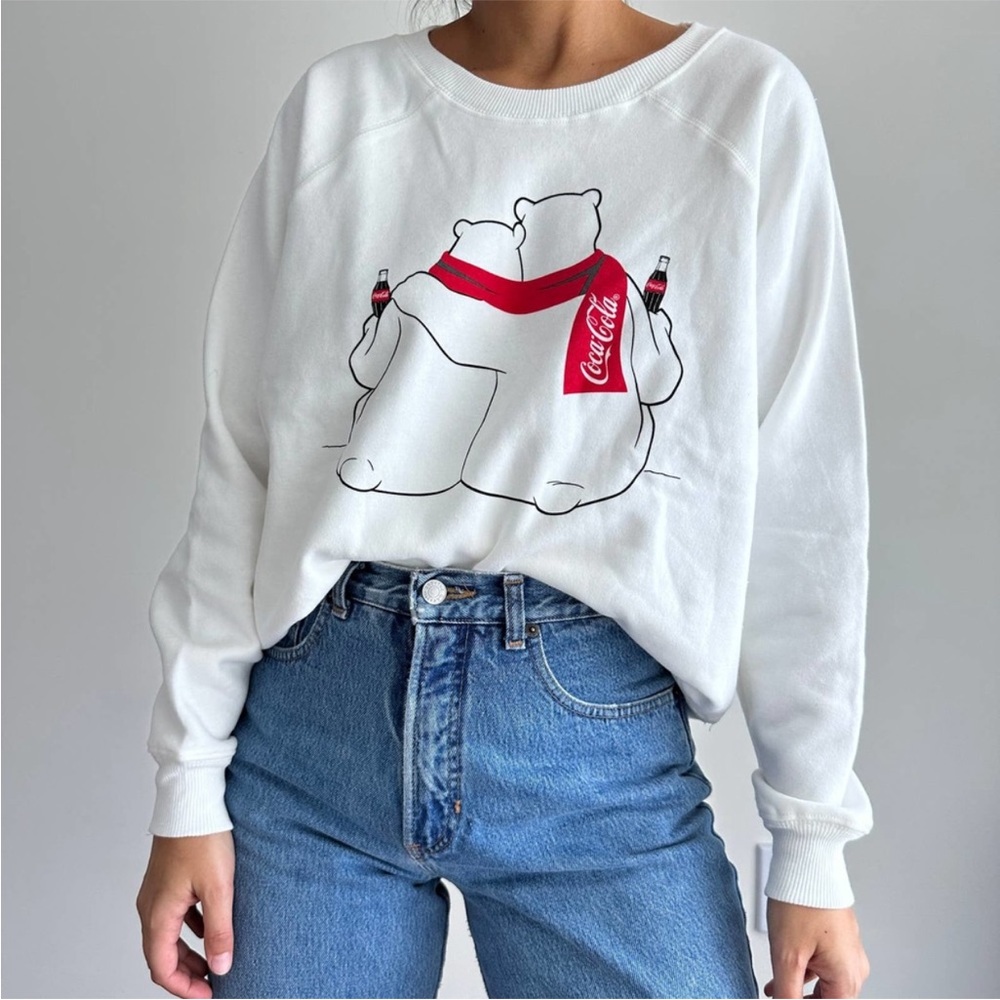 New! Wildfox x Coca-Cola® Polar Friends Graphic Crewneck Oversized Sweatshirt